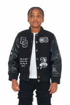Boys Leaner Black Bomber Jacket