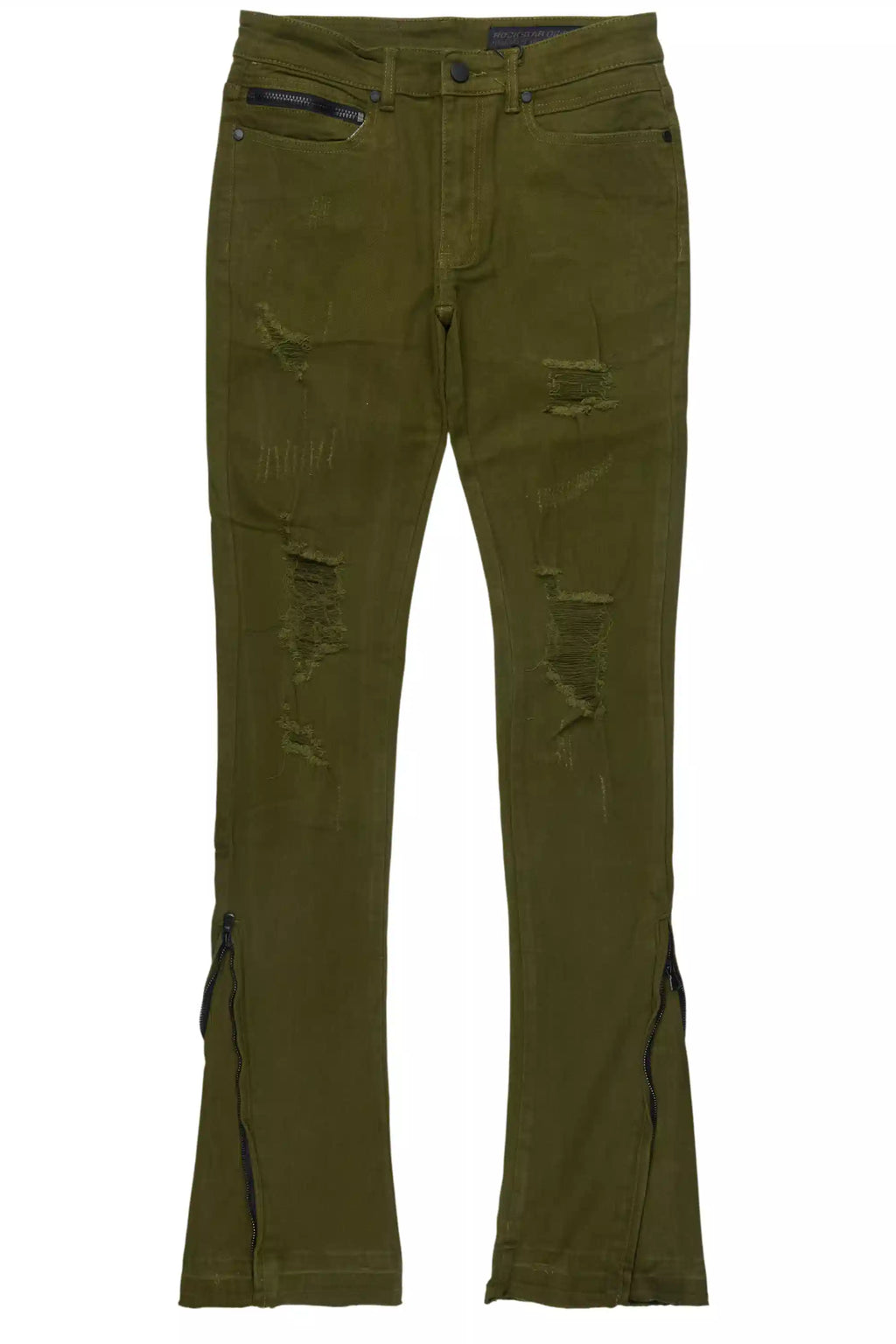 Jaymes Olive Stacked Flare Jean