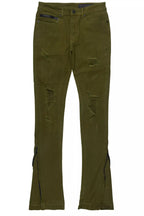 Jaymes Olive Stacked Flare Jean