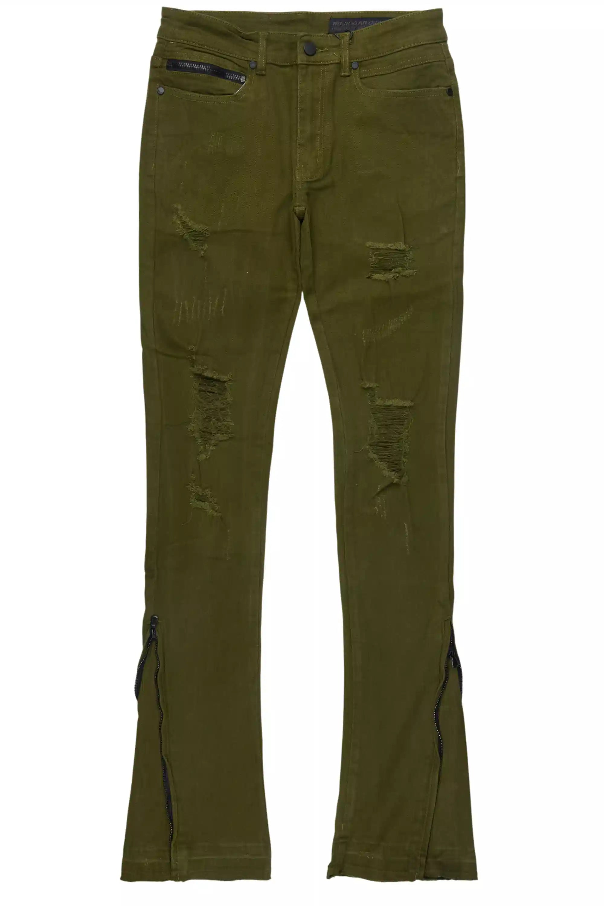 Jaymes Olive Stacked Flare Jean
