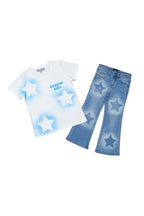 Girls Danna White T-Shirt Flare Jean Set