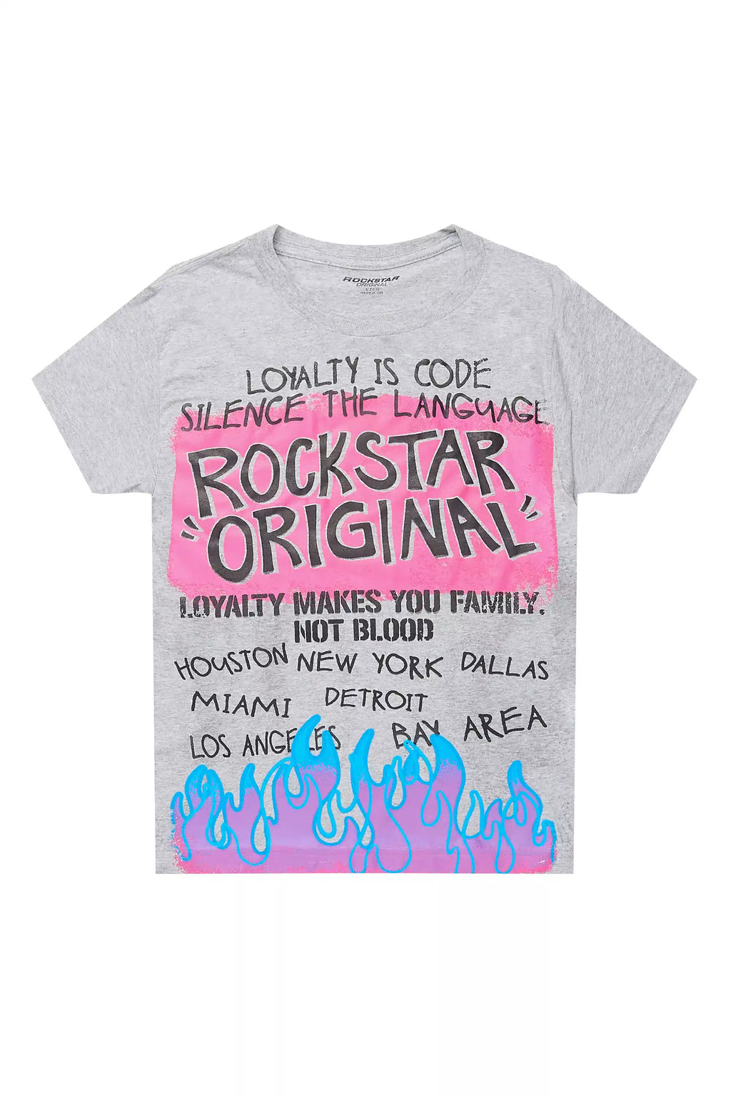 Girls Bridgette Grey/Black Graphic T-Shirt