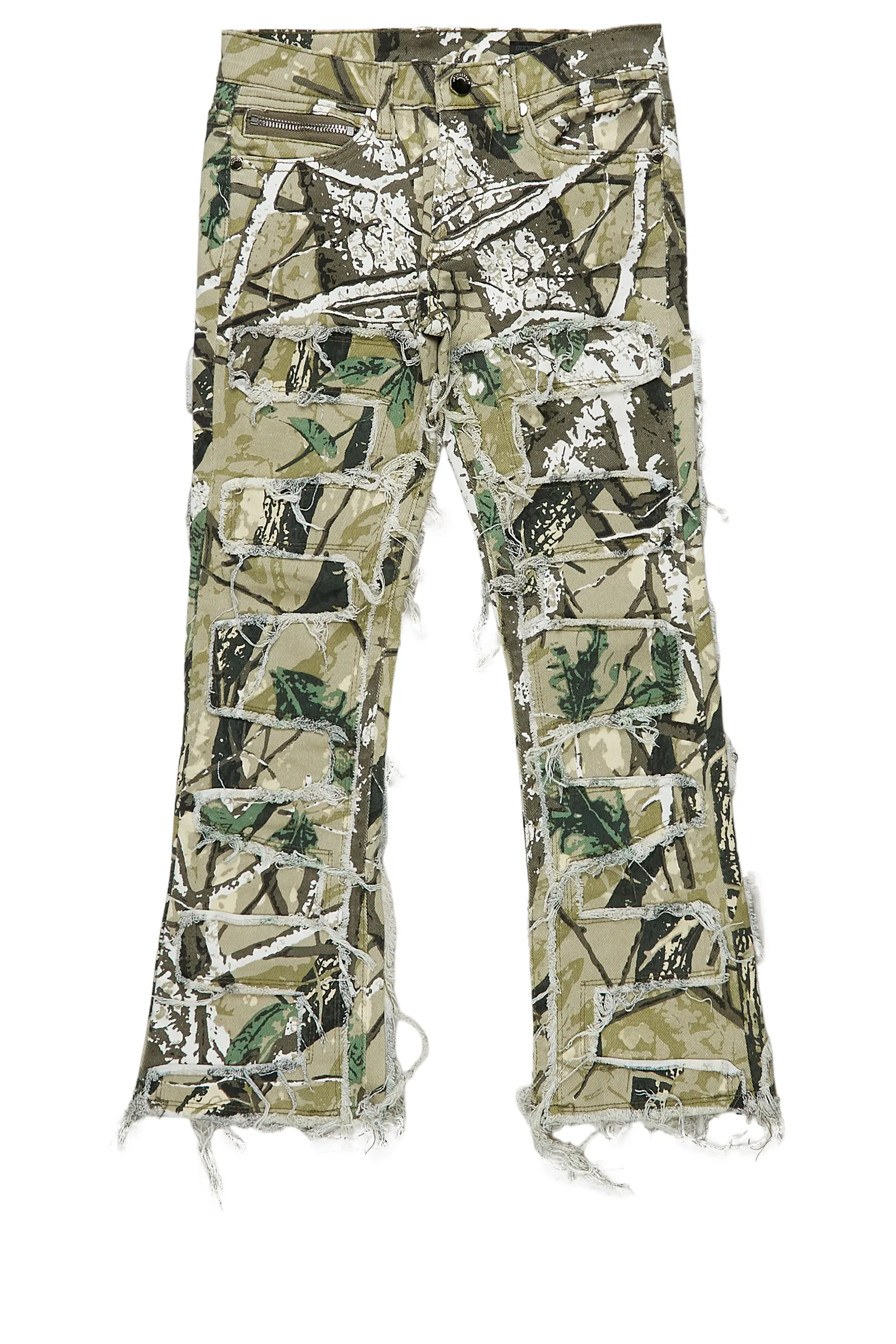 Boys Shake Camo Stacked Flare Jean