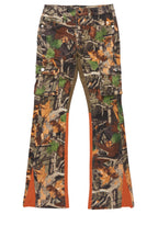 Boys Rolan Orange Tree Camo Stacked Flare Jean