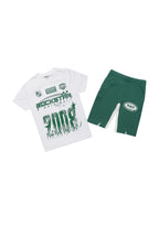 Boys Amos White/Green T-Shirt/Short Set