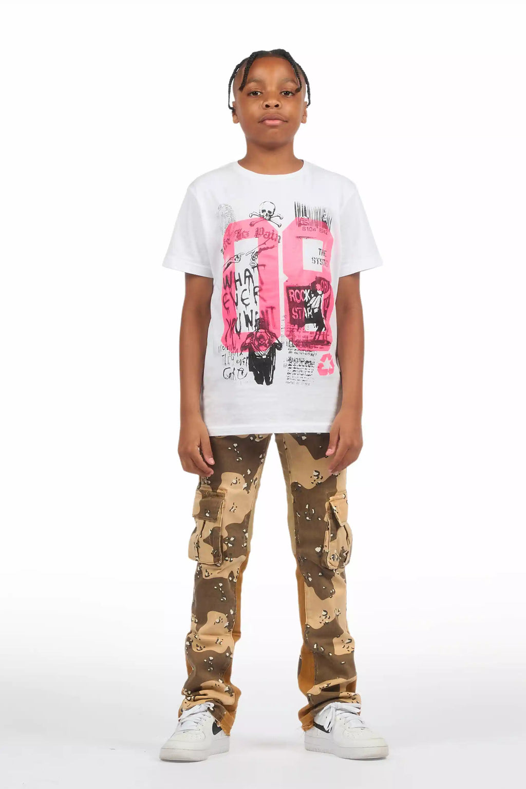 Boys Kirrem Desert Camo Stacked Flare Jean
