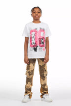 Boys Kirrem Desert Camo Stacked Flare Jean