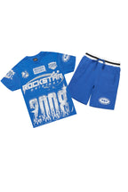 Amos Royal Blue/White T-Shirt Short Set