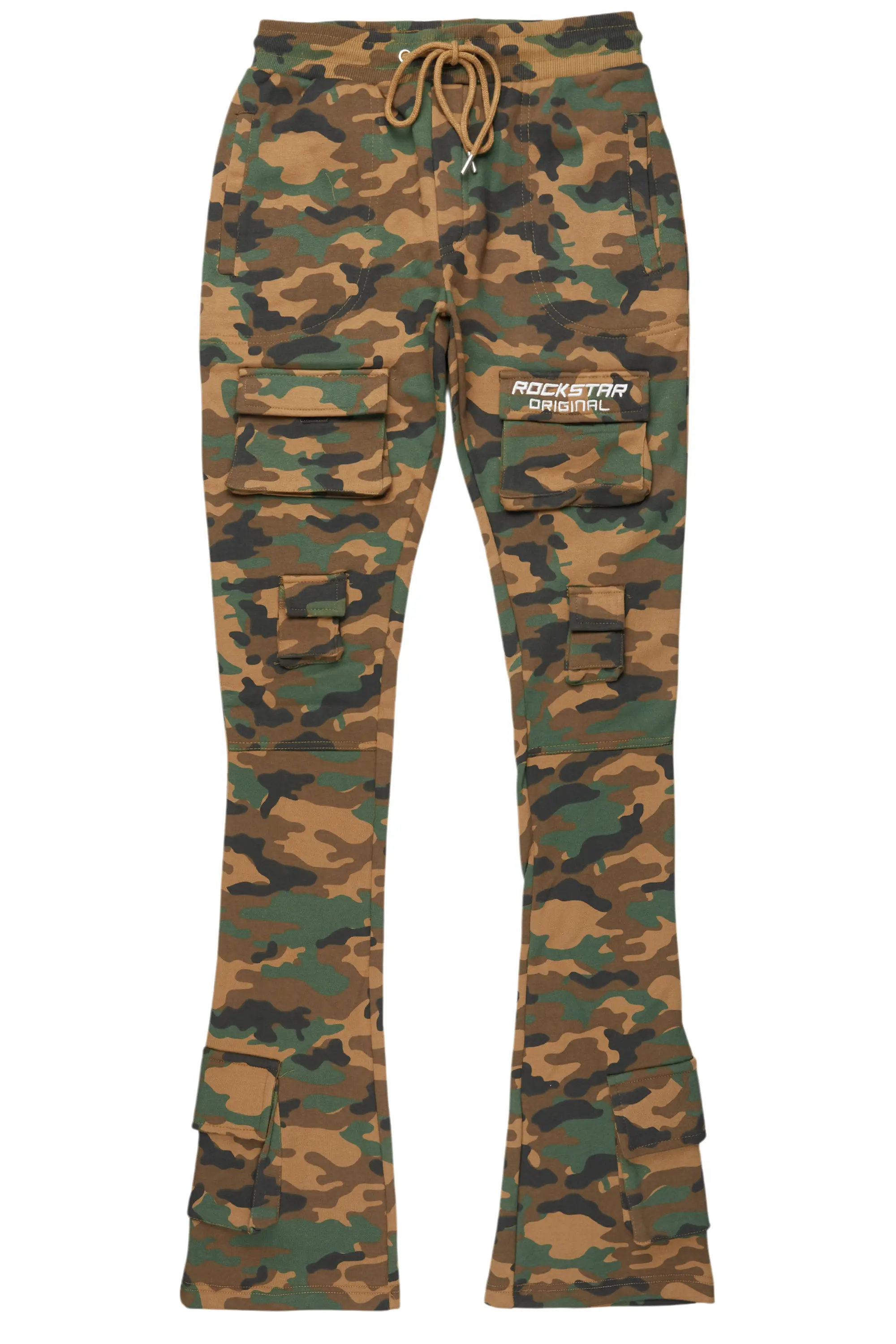 Connor Faded Camo Stacked Flare Track Pant