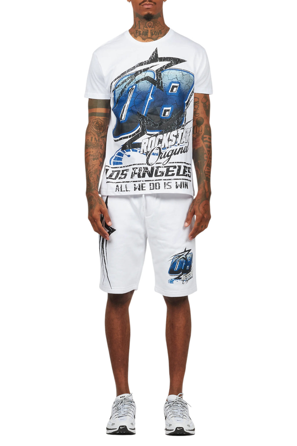 Kastell White/Blue T-Shirt Short Set