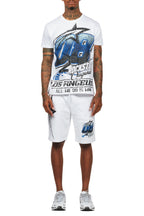 Kastell White/Blue T-Shirt Short Set