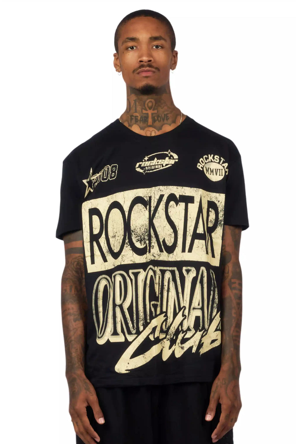 Rylok Black/Beige Oversized Graphic T-Shirt