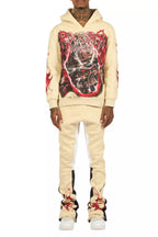 Torrez Beige/Red Hoodie/Stacked Track Set