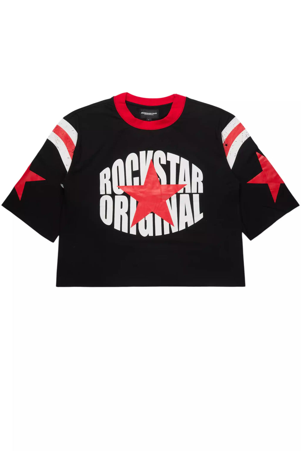 States Black Boxy Crop T-Shirt