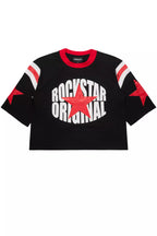 States Black Boxy Crop T-Shirt