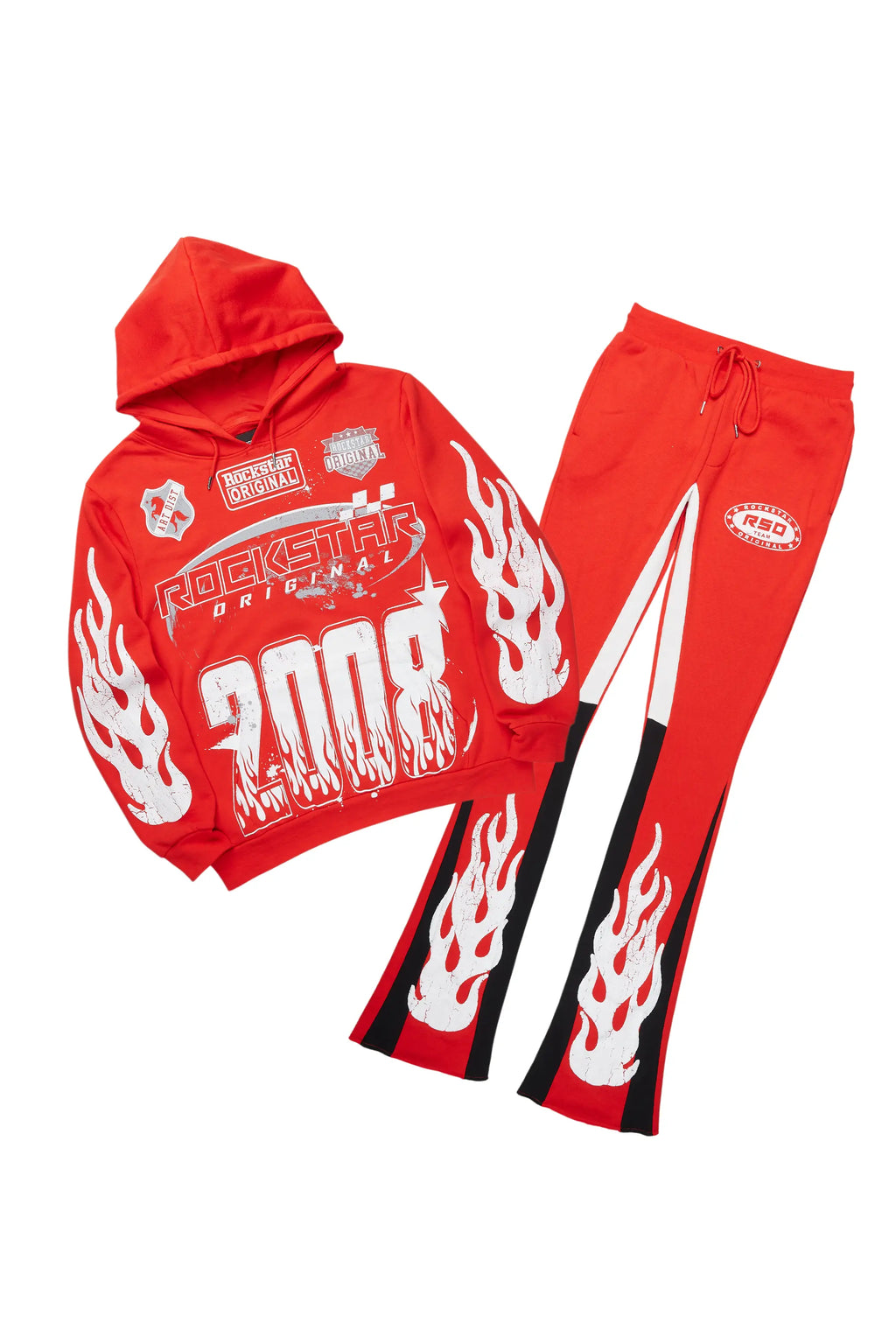 Amos Red/White Hoodie/Stacked Flare Track Set