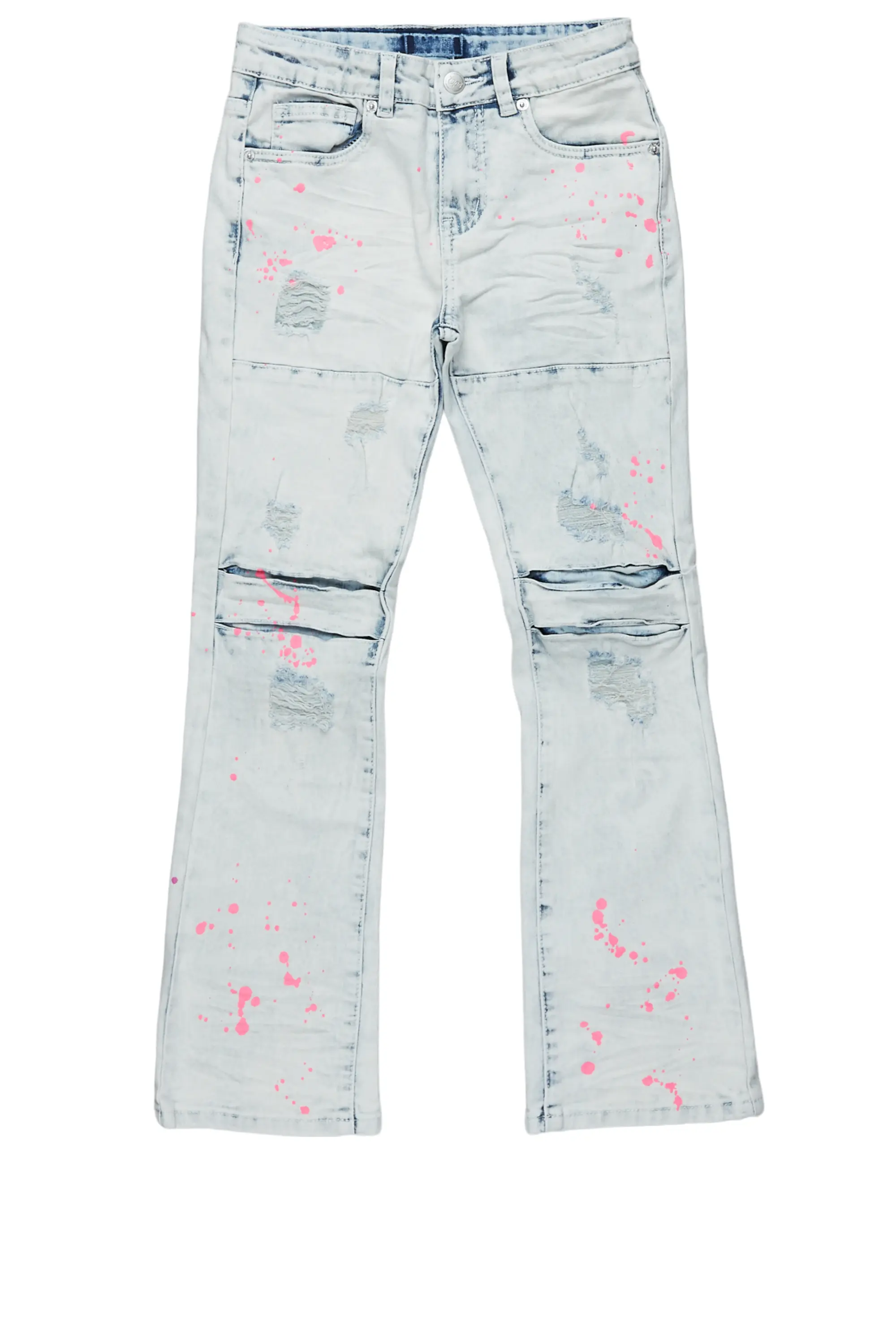 Girls Ibis Light Blue Painter Stacked Flare Jean