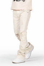 Boys Xenos Beige T-Shirt/Super Stacked Flare Jean