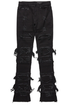 Vasco Jet Black Stacked Flare Jean