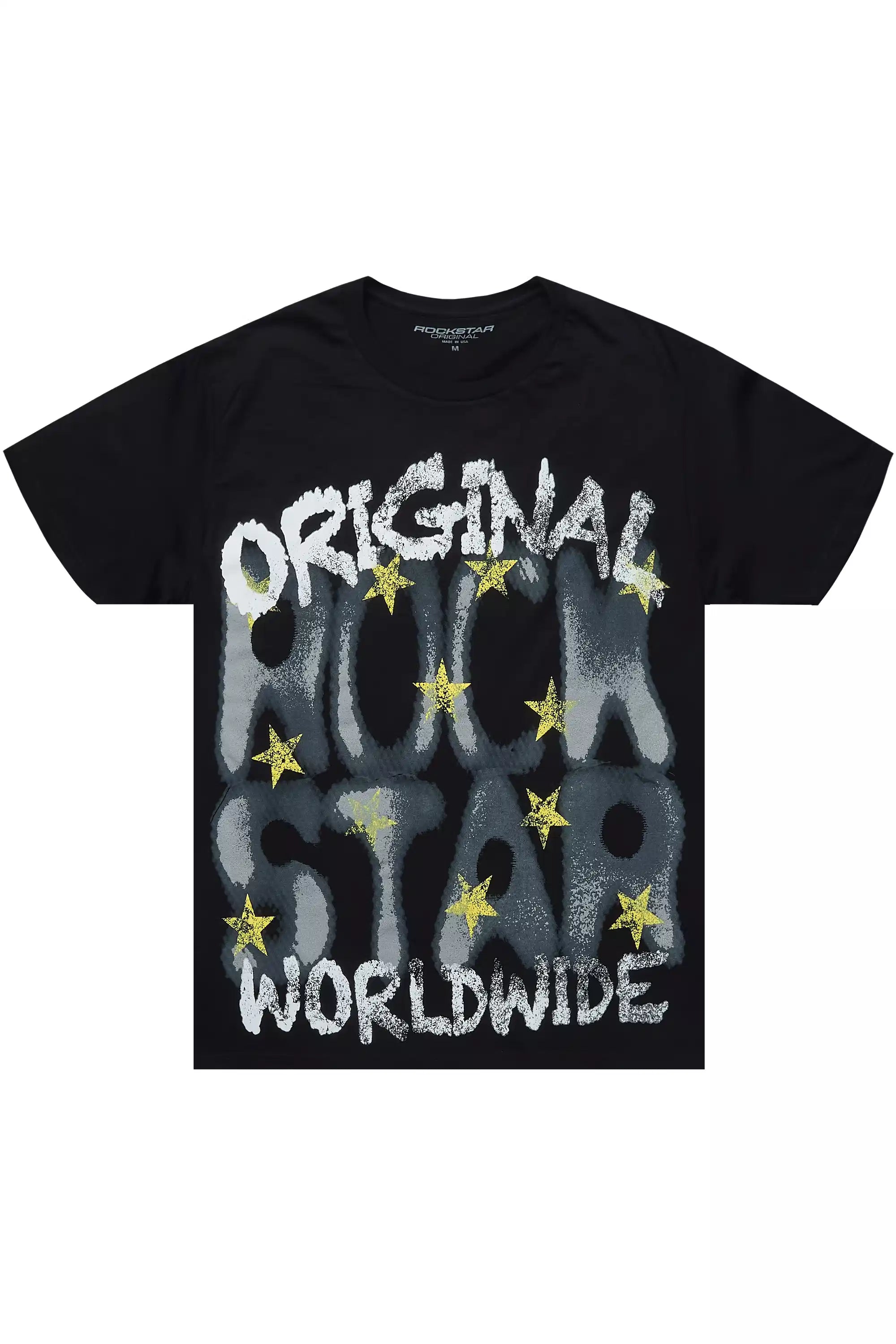 Xaerys Black Oversized Graphic T-Shirt