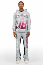 Theo Heather Grey Hoodie/Baggy Fit Track Pant Set