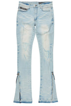 Jaymes Light Blue Stacked Flare Jean