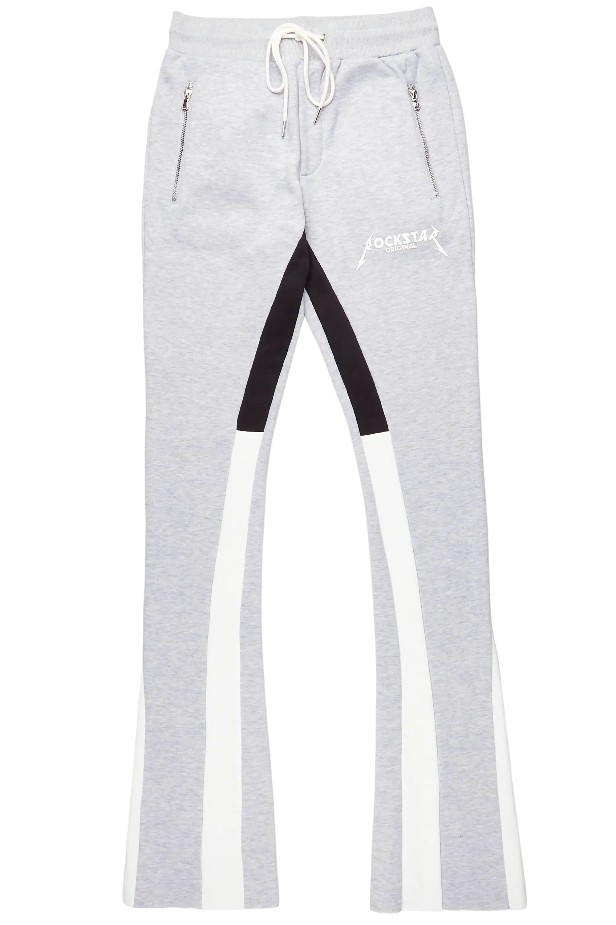 Everest Heather Grey Stacked Flare Track Pant