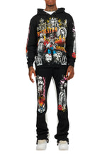 Santos Black Hoodie/Baggy Track Pant Set