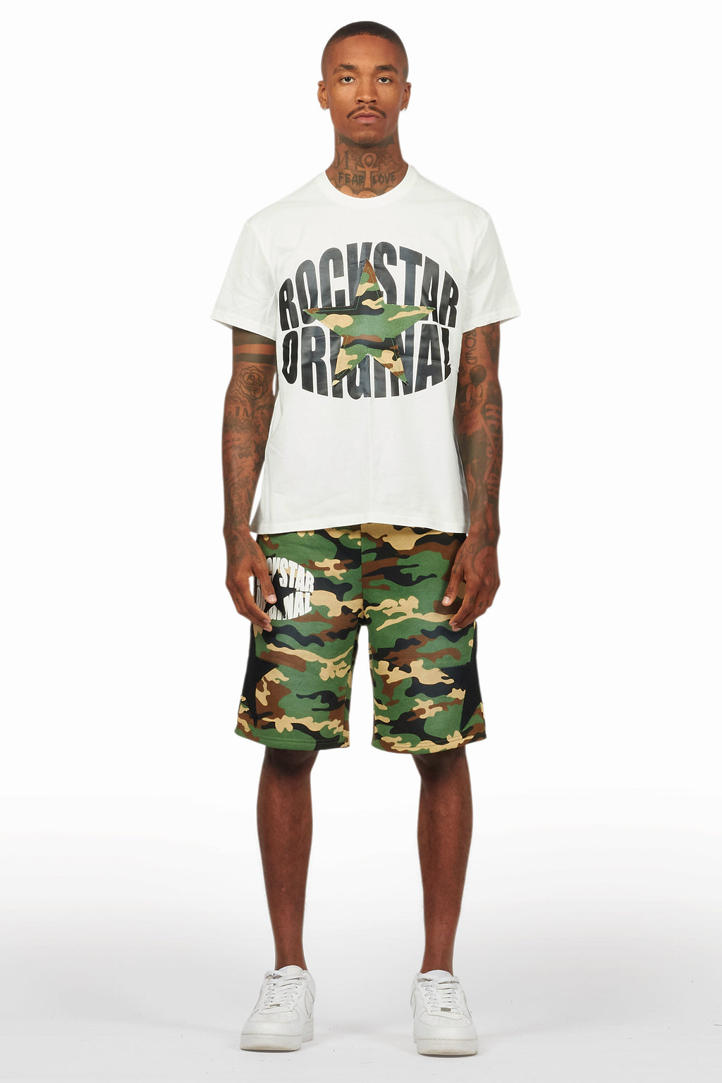 Sarge White/Camo T-Shirt/Short Set