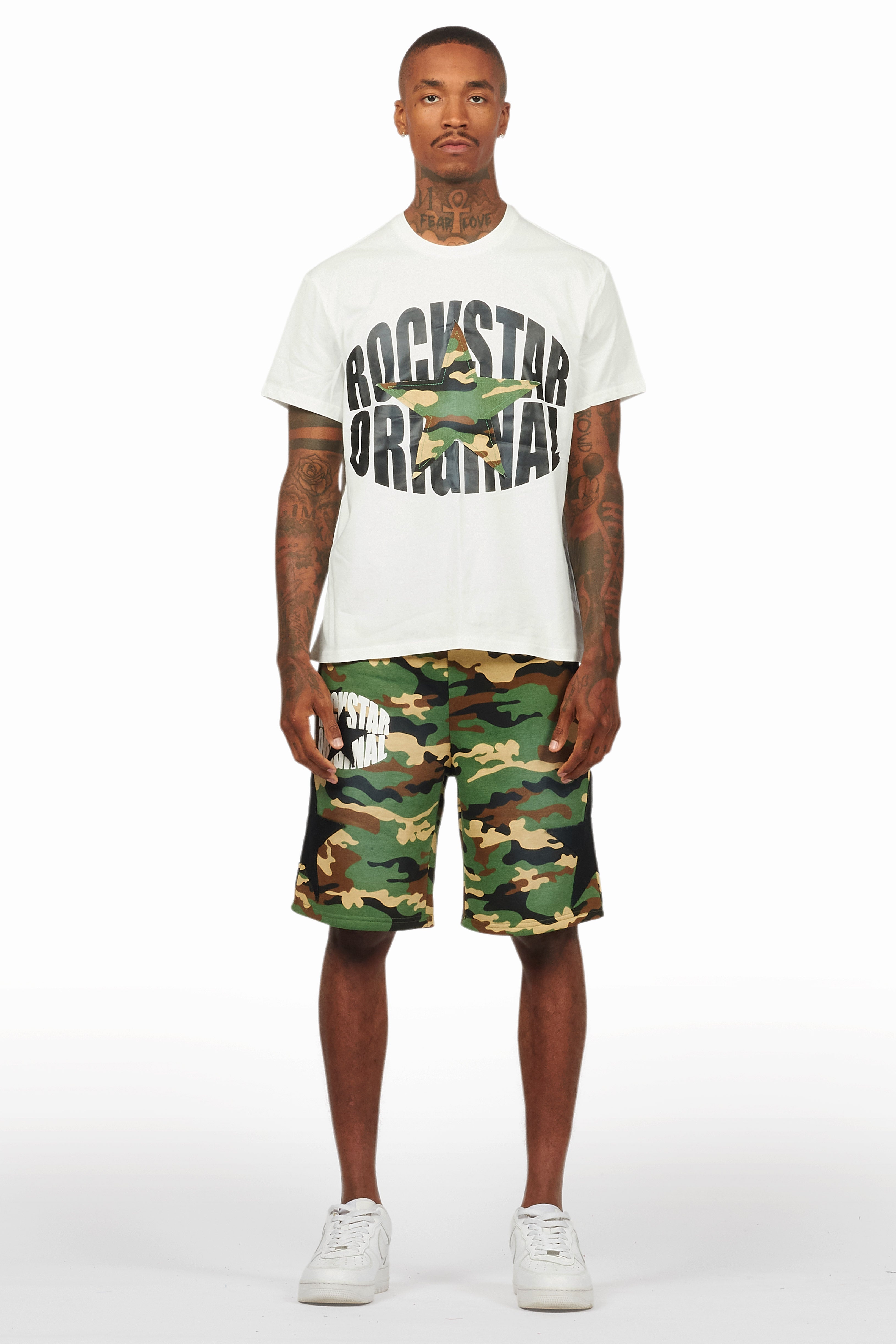 Sarge White/Camo T-Shirt/Short Set