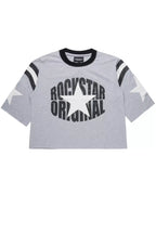 States Grey Boxy Crop T-Shirt
