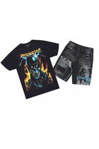 Balius Black T-Shirt/Denim Short Set