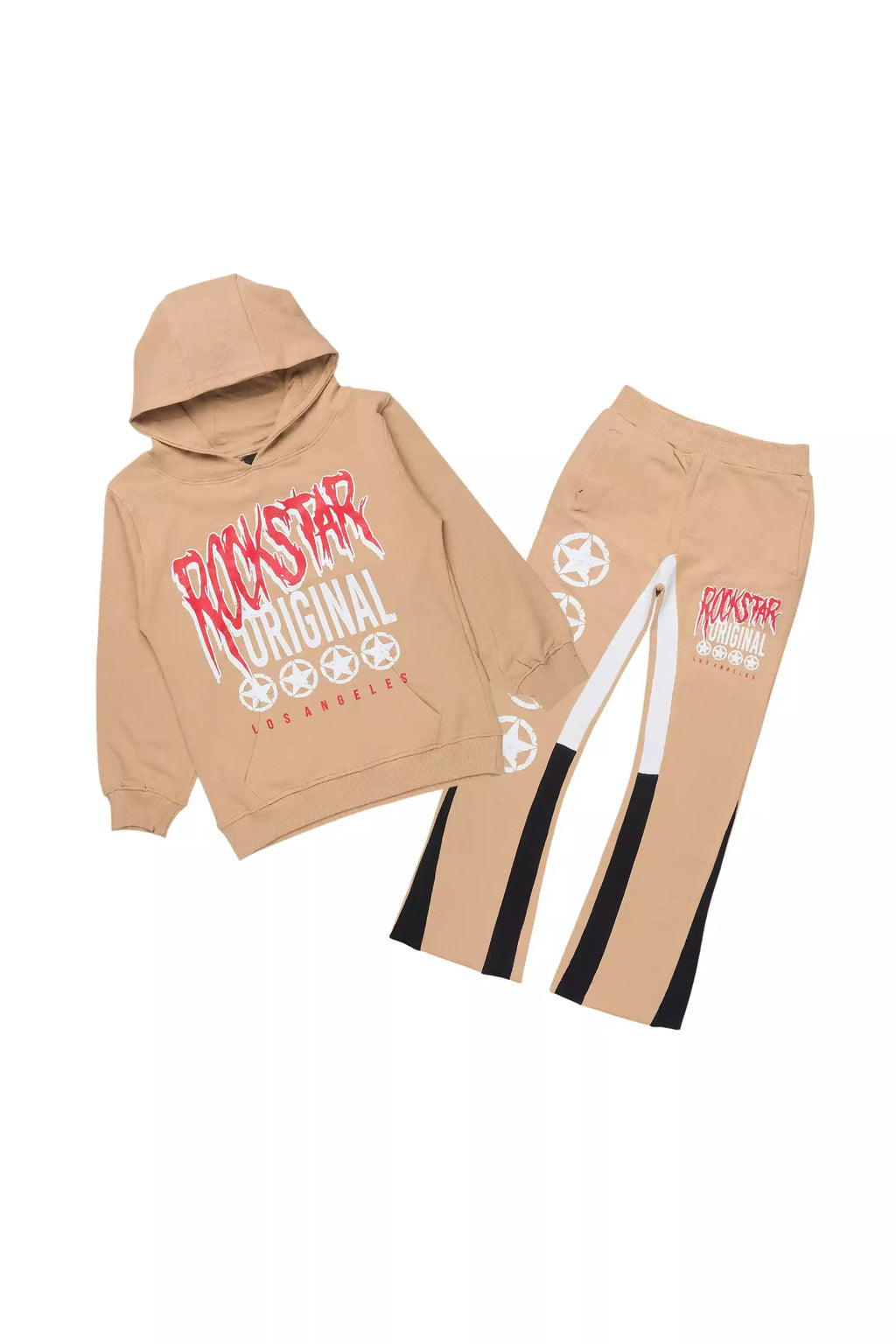 Boys Wizzurd Beige/Black Stacked Track Set