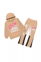 Boys Wizzurd Beige/Black Stacked Track Set