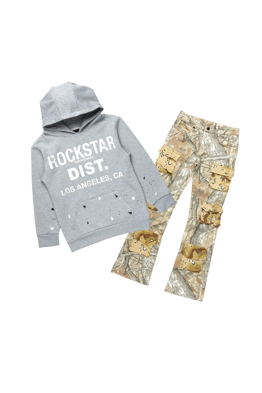 Boys Scotty Grey  Hoodie/ Stacked  Fit  Jean Set