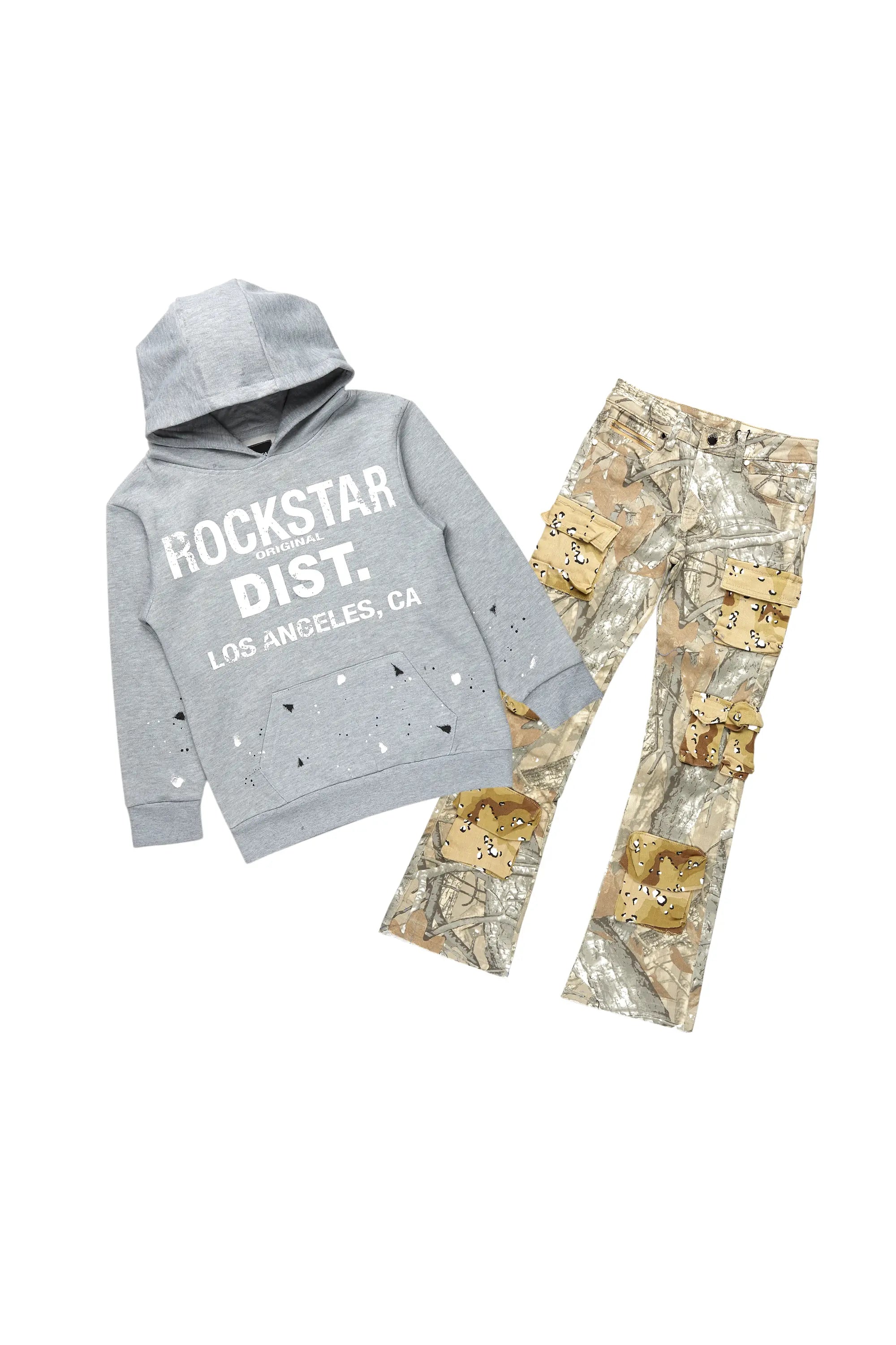 Boys Scotty Grey  Hoodie/ Stacked  Fit  Jean Set