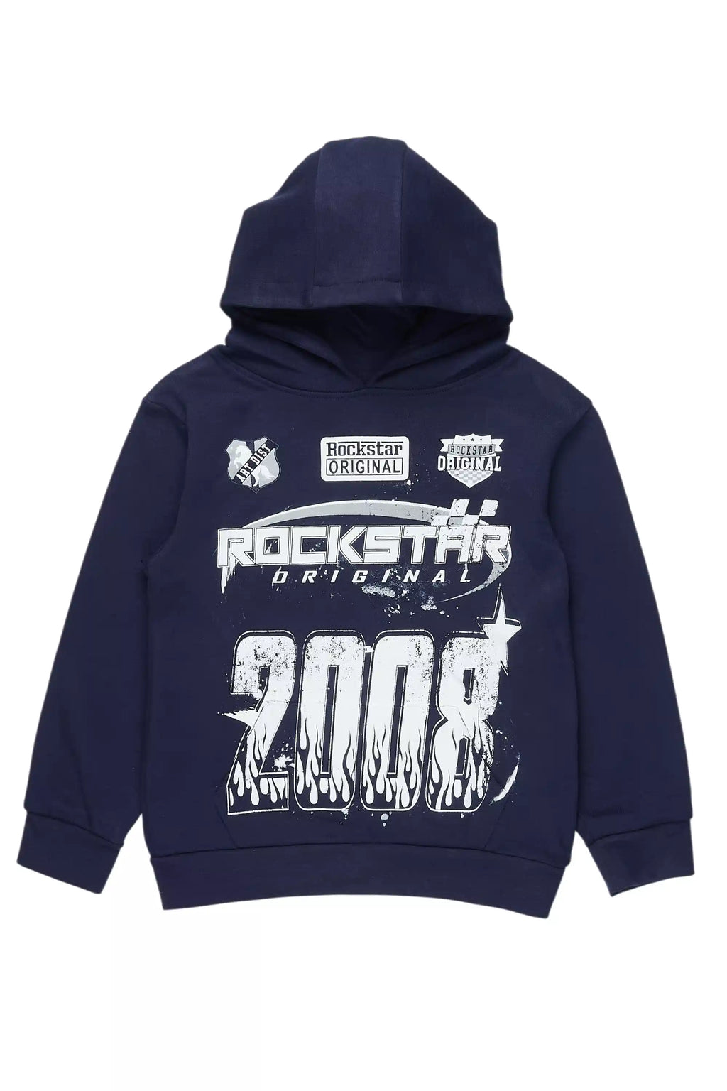 Boys Amos Navy/White Graphic Hoodie
