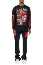 Grill Black/Red Long Sleeve T-Shirt/Baggy Pant Set