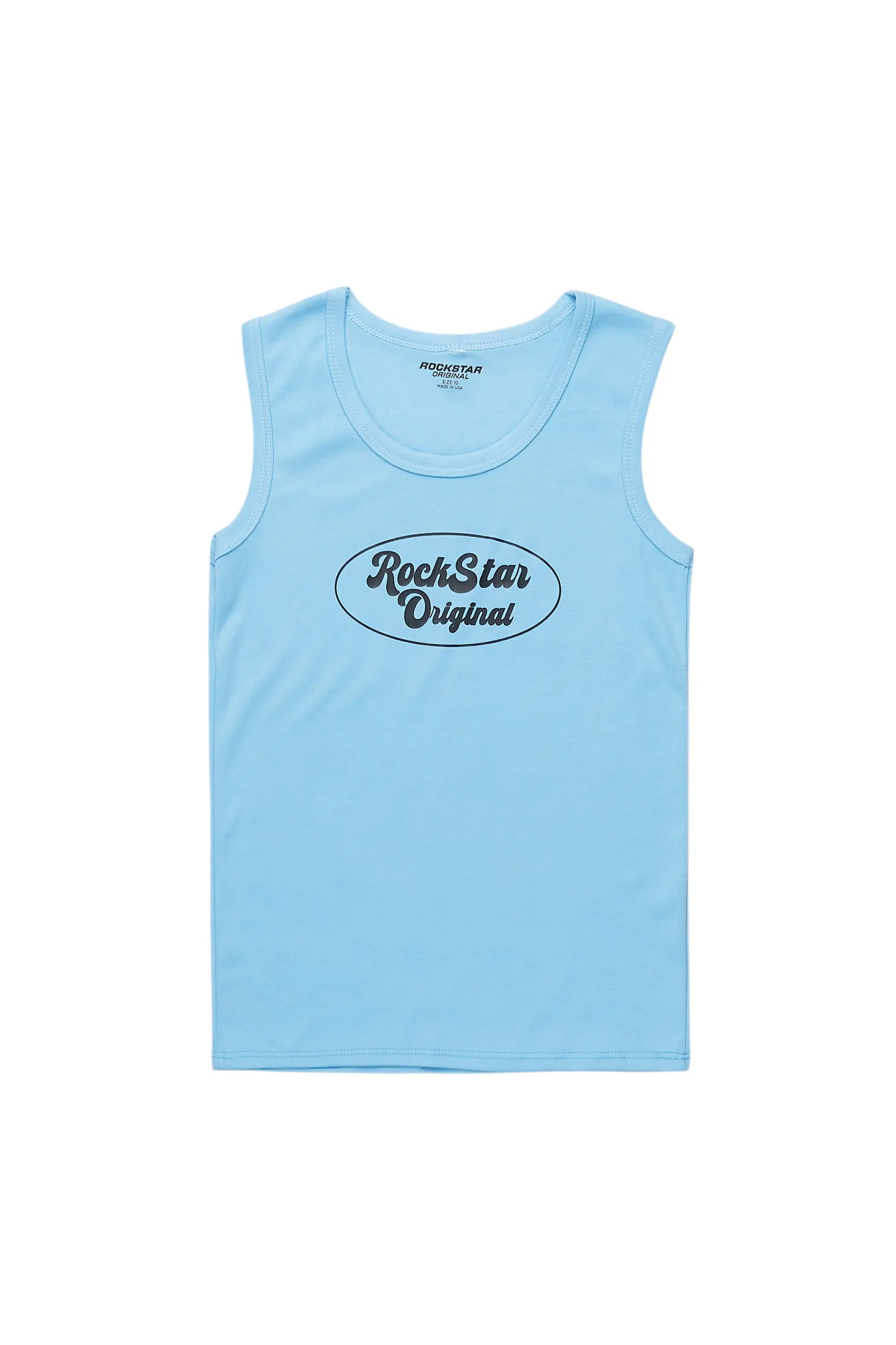 Girls Noir Baby Blue Tank Top
