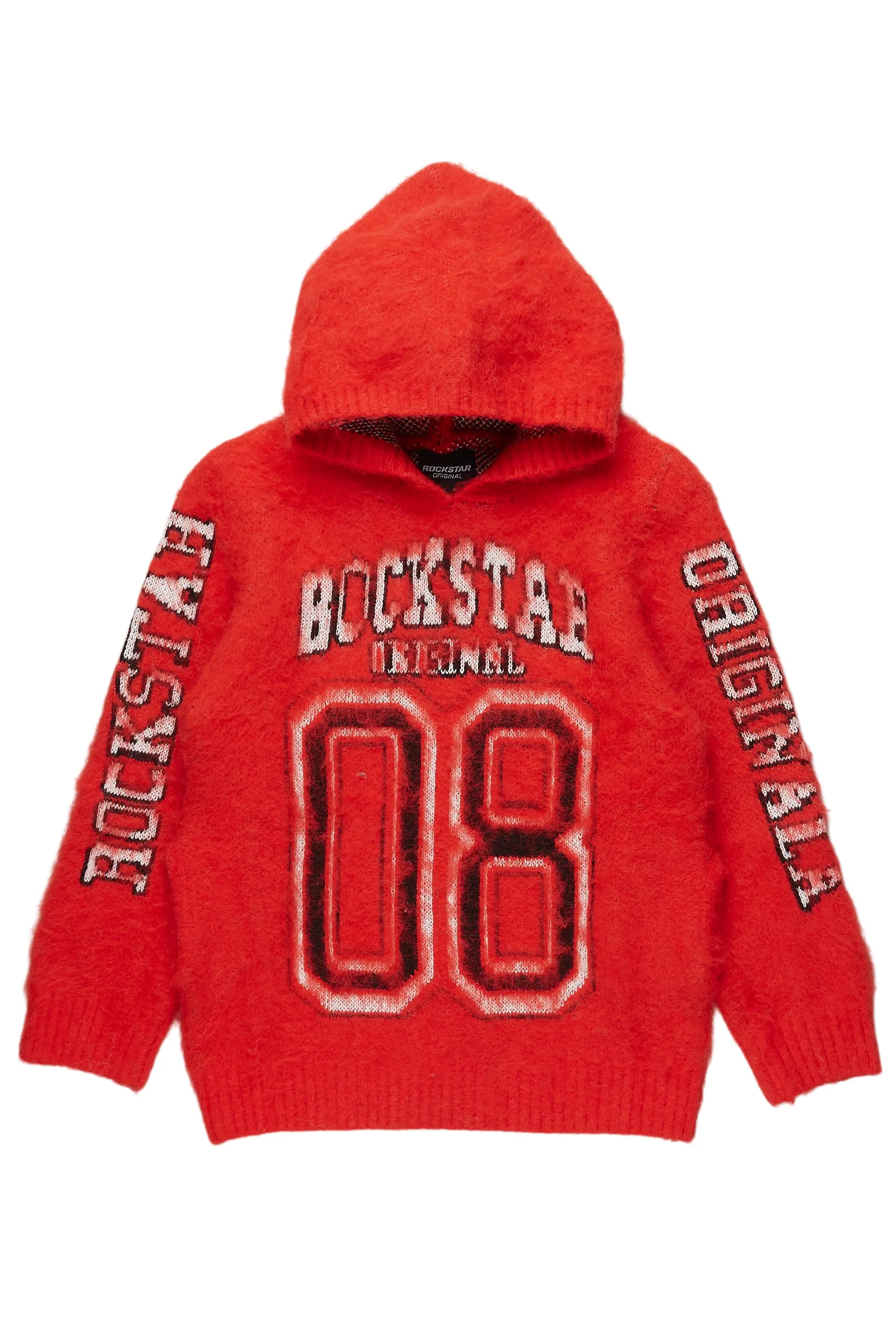 Girls Fields Red Graphic Mohair Hoodie