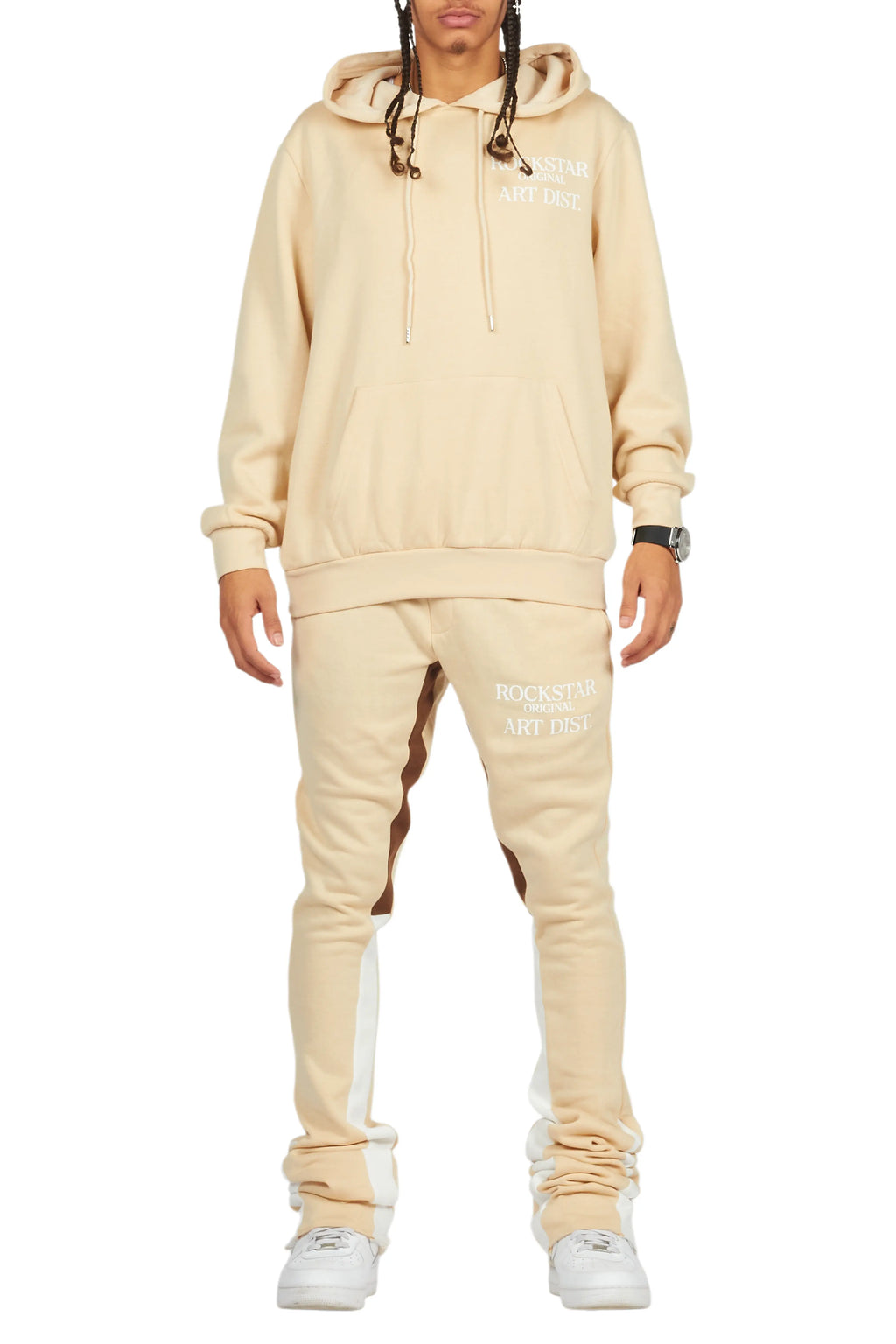 Briggs Beige Hoodie/Super Stacked Flare Track Set