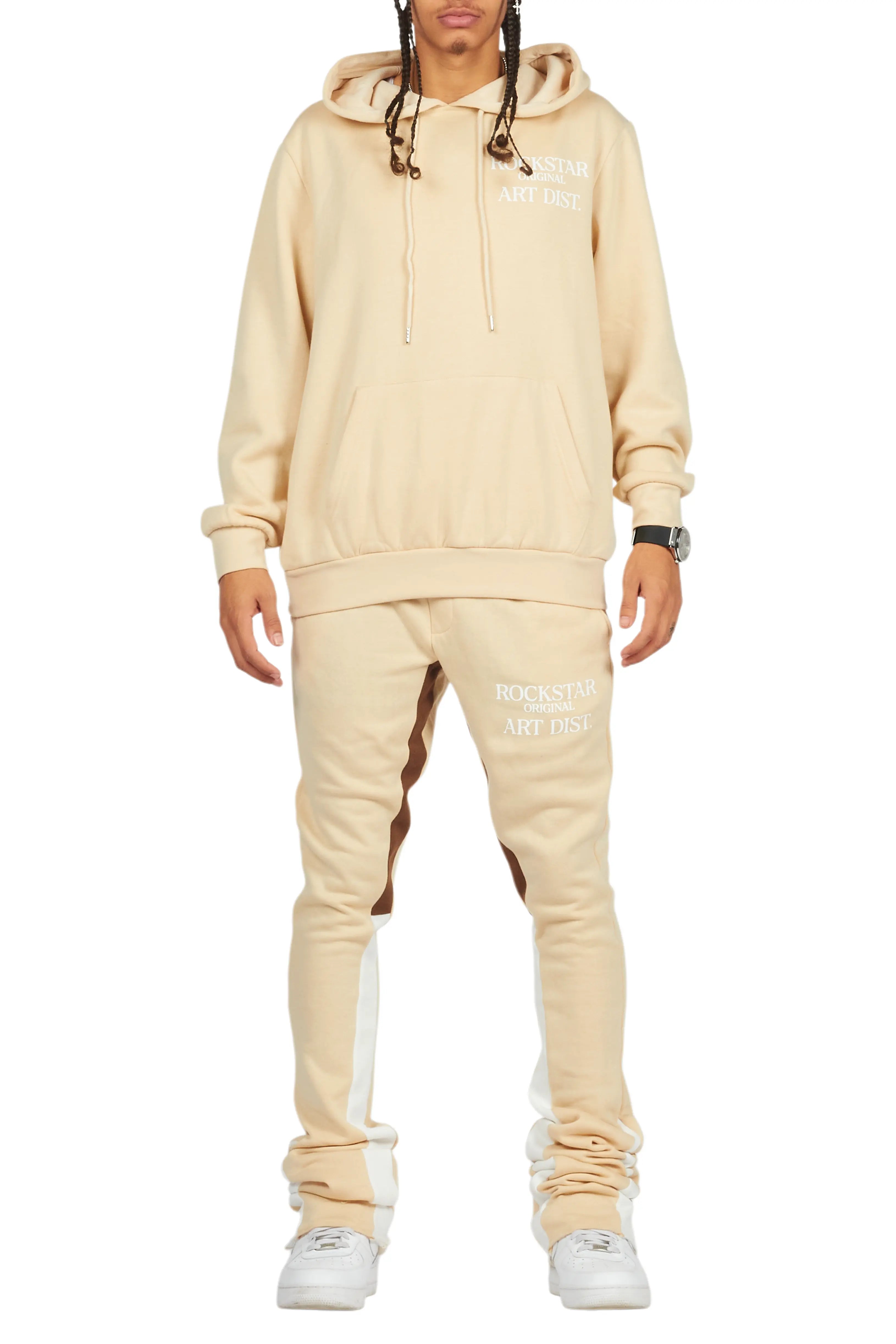 Briggs Beige Hoodie/Super Stacked Flare Track Set