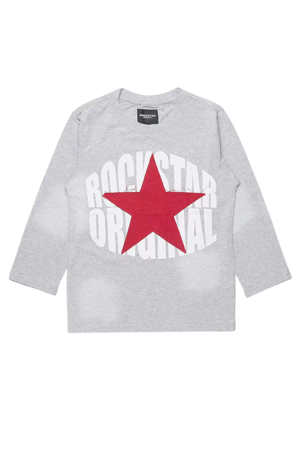 Boys State L/S  Heather Grey Graphic T-Shirt with Patch