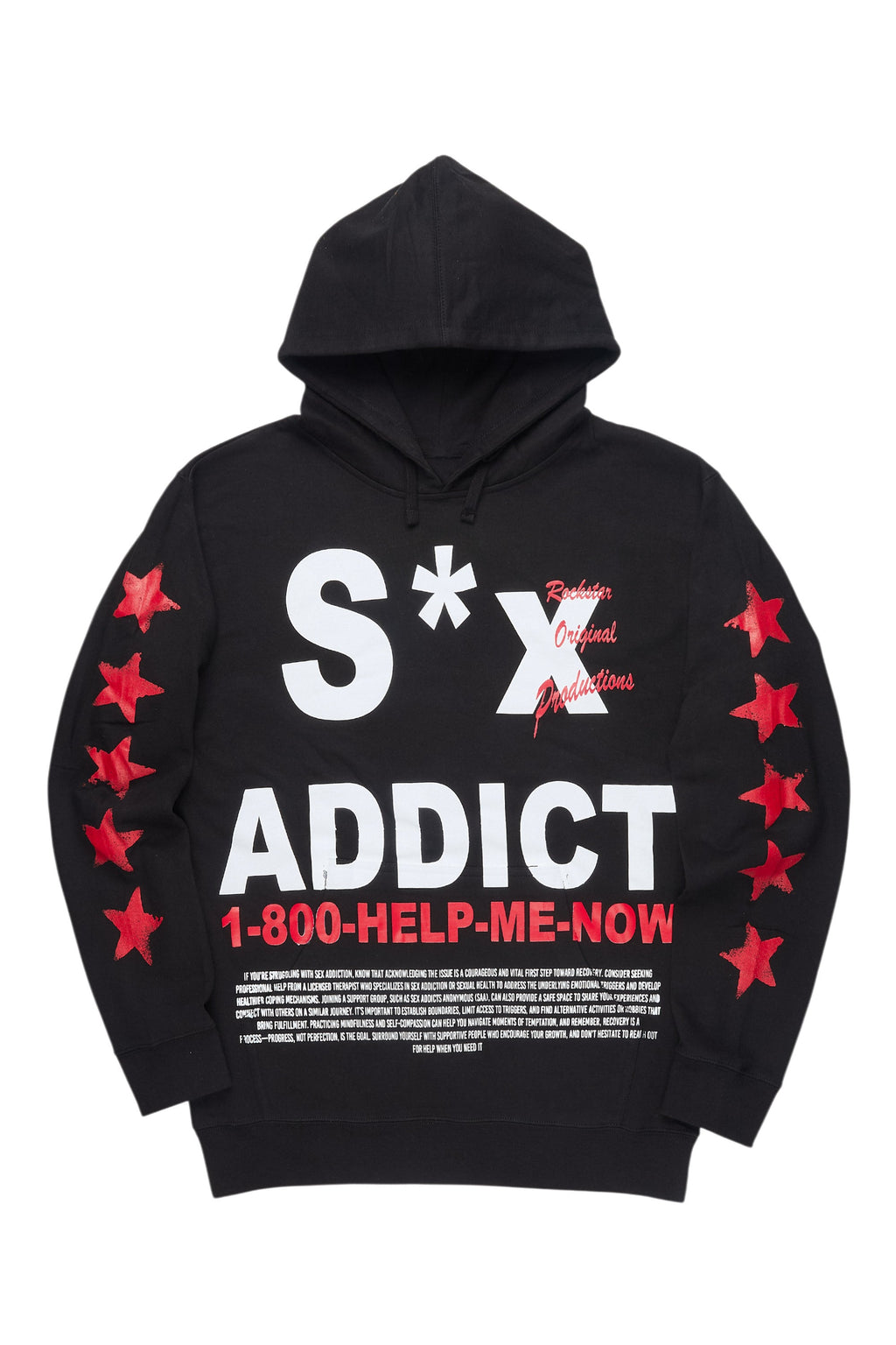 Addict Black/Red Graphic Hoodie