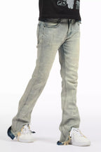 Boys Lakyn Light Wash Slim Stacked Flare Jean