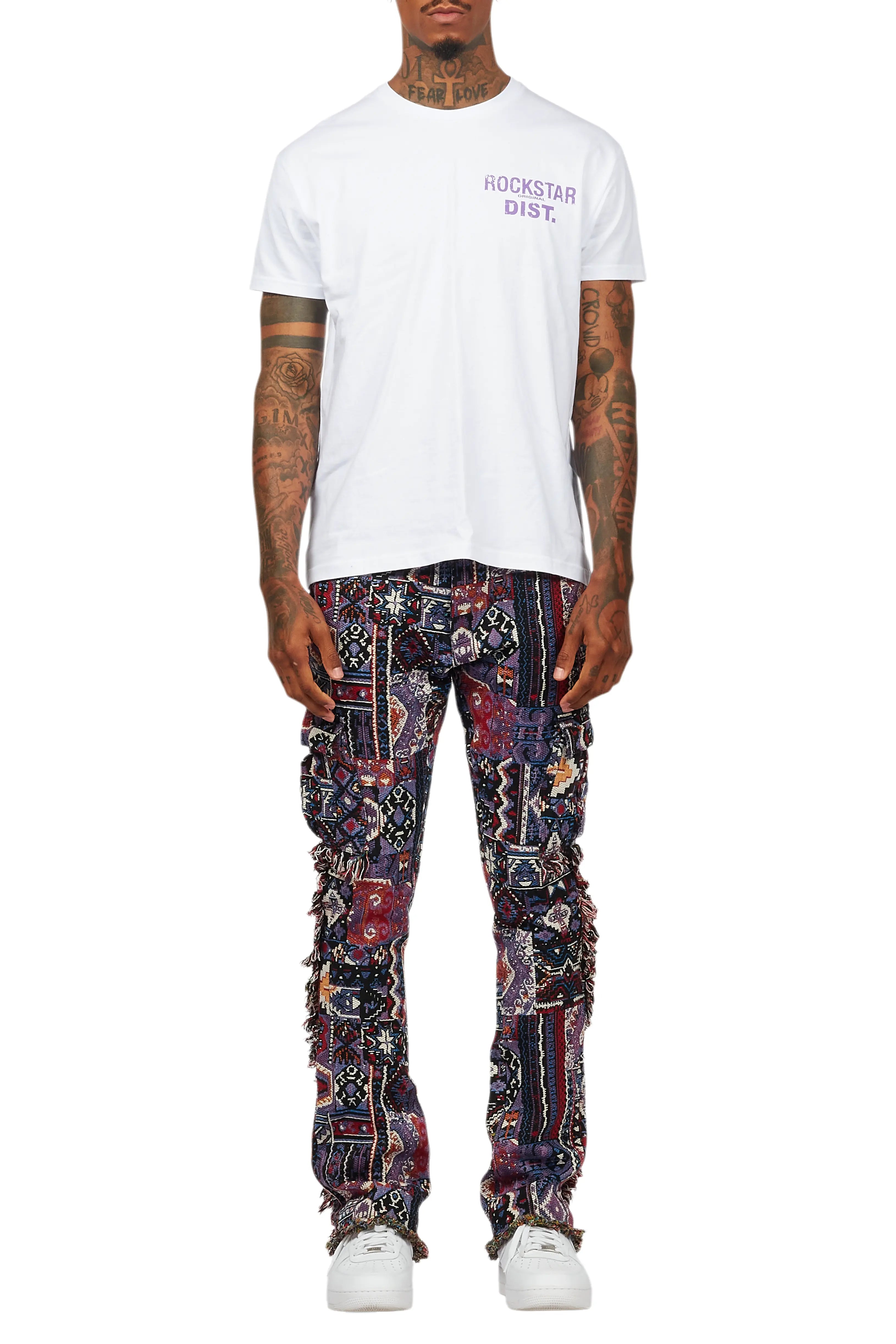 Lake White/Purple T-Shirt/Tapestry Jean Bundle