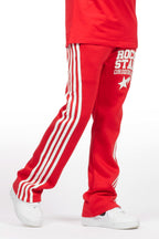 Boys Gerrit Red Stacked Baggy Track Pant
