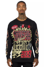Deangelo Black/Red Long Sleeve Graphic T-Shirt