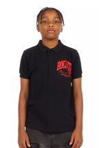 Boys Ruffo Black/Red Polo