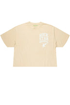 Gerrit Beige/White Boxy Crop T-Shirt